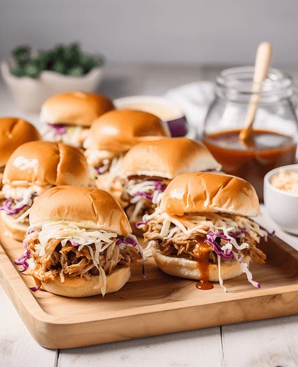 Bourbon Peach BBQ Pulled Pork Sliders