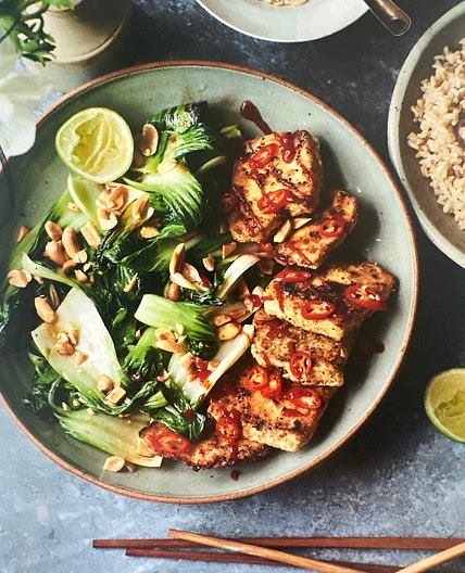 Linda’s Crispy Garlic Tofu with Bok Choy and Peanut 