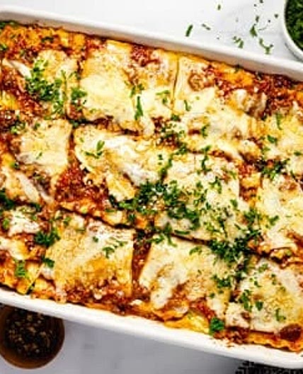 Meaty Lasagna with Cottage Cheese