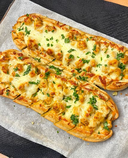 Cheesy Chicken Garlic Baguettes