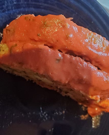 Chicken Feta Meatloaf w/ tomato cream sauce