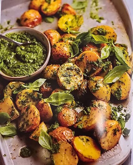 Salmon and Roast Potatoes with Salsa Verde