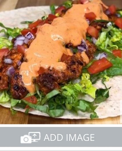 Spicy grilled chicken wrap