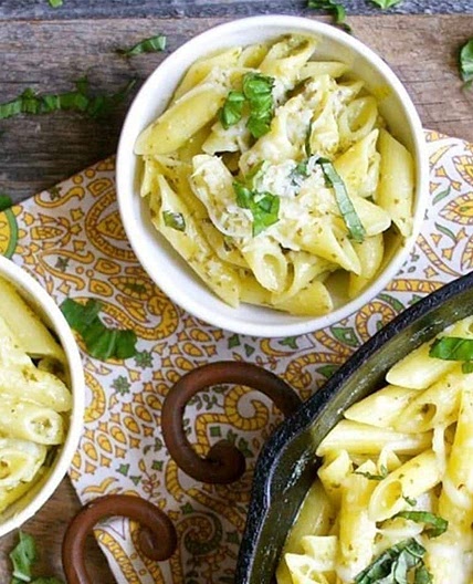 One-Pan Creamy Pesto Penne