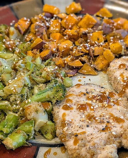 Korean Inspired Chicken with Broccoli and Potatoes