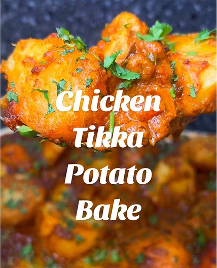 Simple Chicken Tikka Potato Bake