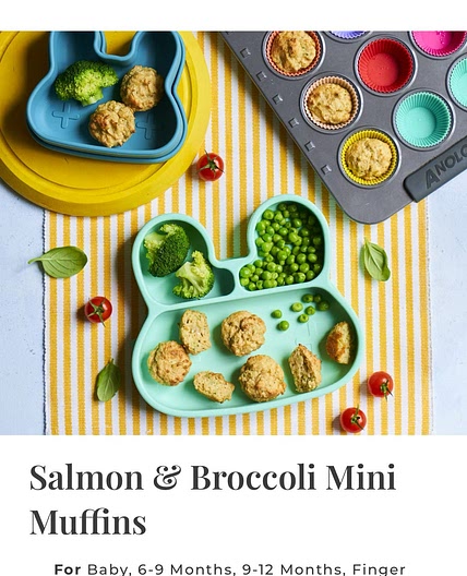 Salmon and Broccoli Mini Muffins