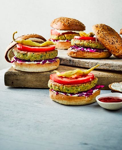Spiced falafel burgers