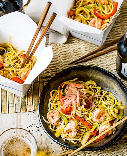 King prawn yaki soba