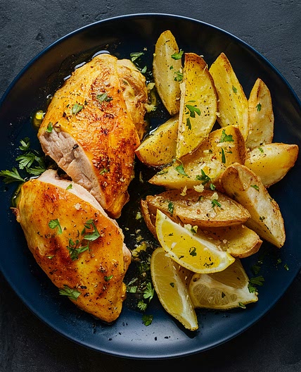 greek lemon chicken and potatoes