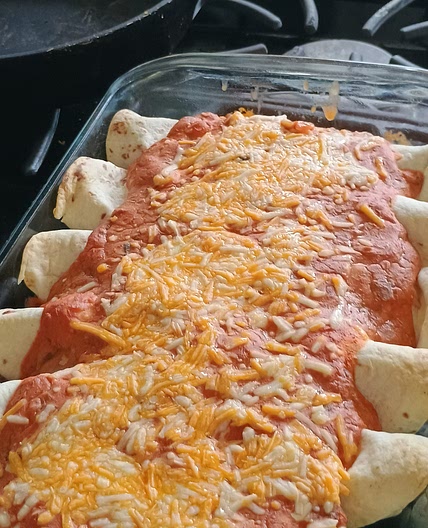 Cheddar Beef Enchiladas
