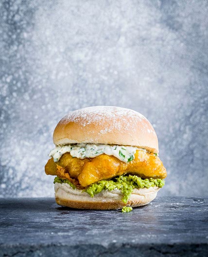 Crispy fish burger