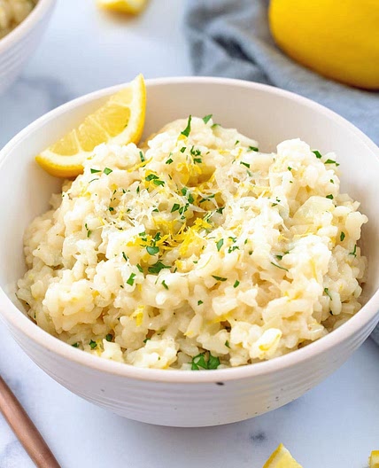 Champagne & Lemon Risotto with Zucchini (no cheese)