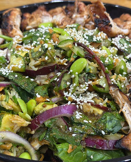 Crispy Rice Salad with BBQ Chicken