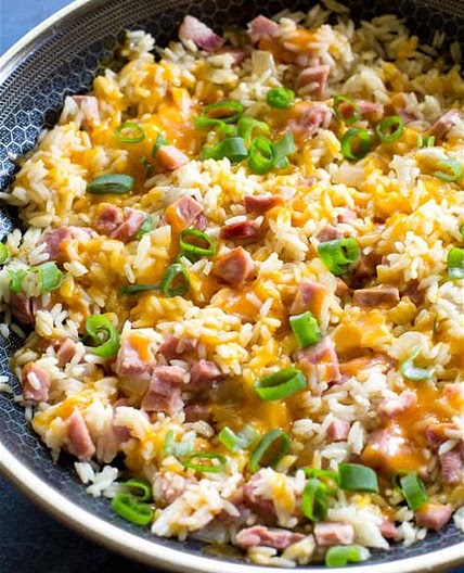 Cheese-Rice Skillet with Ham