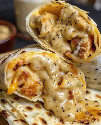 Cheesy Garlic Chicken Wraps