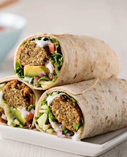 Baked Falafel Sandwich Wrap