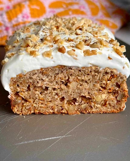 Healthy carrot cake loaf