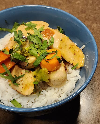 Honey mustard chicken with rice