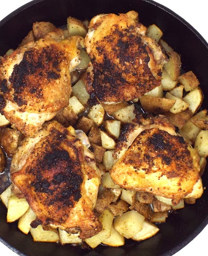 Cast-Iron Roasted Chicken Thighs and Potatoes