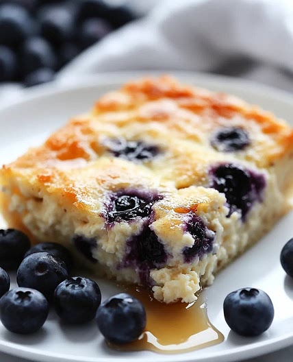 Blueberry Cottage Cheese Breakfast Bake