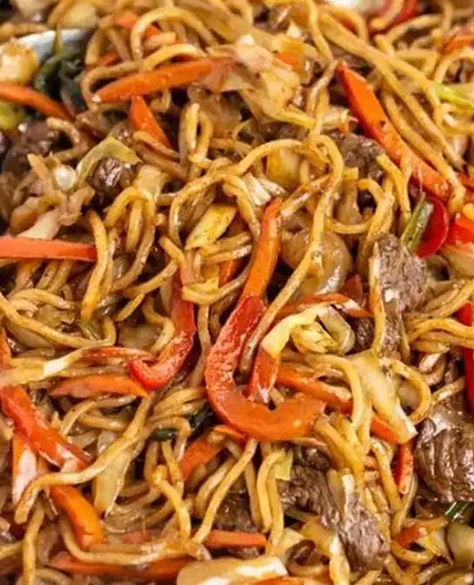 Authentic Mongolian Ground Beef and Noodle Dish