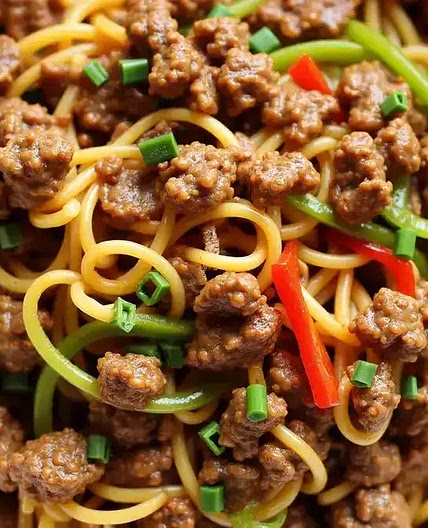 Easy Mongolian Ground Beef Noodles to Enjoy