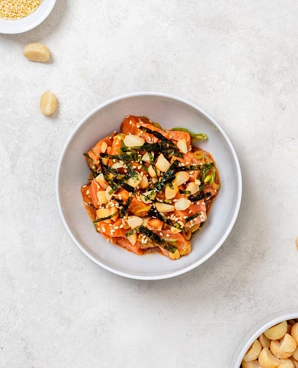 Salmon Poke With Macadamia Nuts