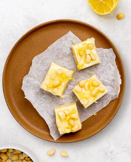No-Bake Macadamia Lemon and Coconut Slice