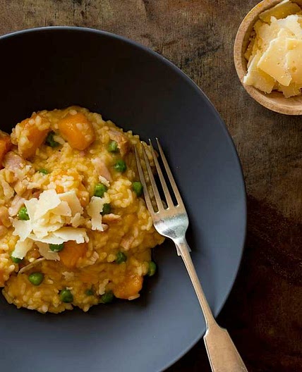 Pumpkin risotto with bacon