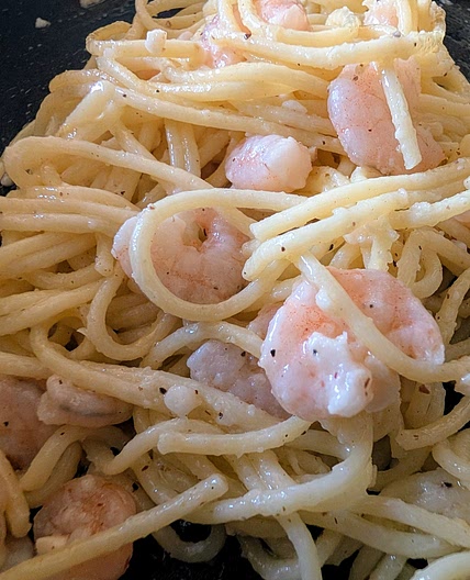 Garlic Lemon Butter Shrimp with Angel Hair Pasta