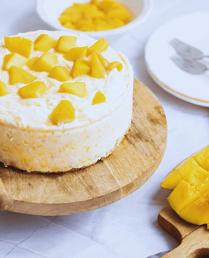 No Bake Mango Cheesecake