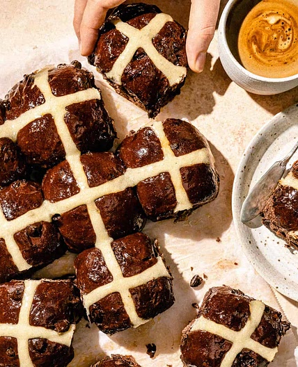 Chocolate Hot Cross Buns