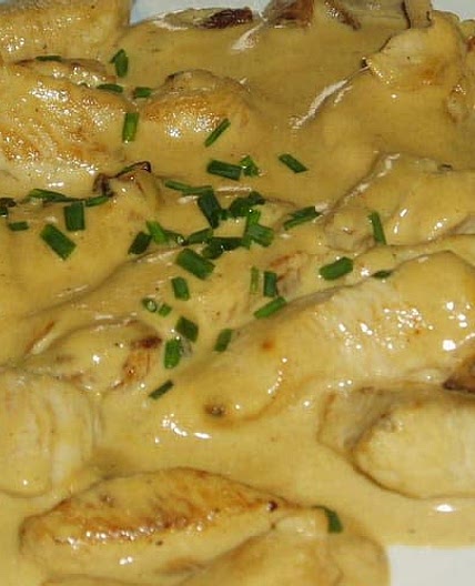 Emincé de poulet à la moutarde