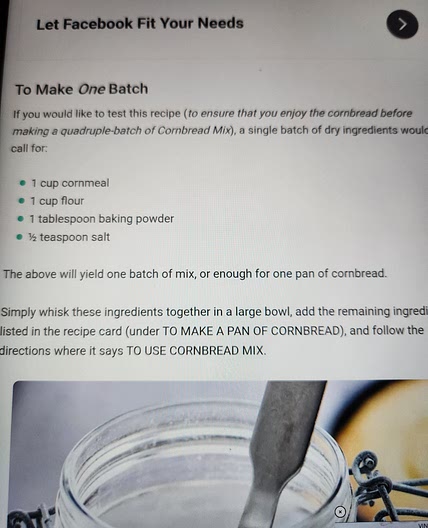 Cornbread Mix Starter