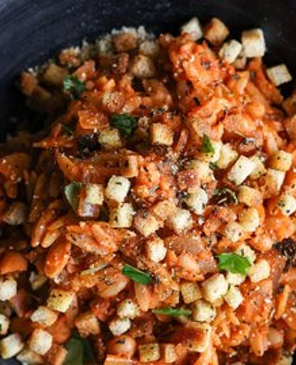 Eggplant Pesto Orzo
