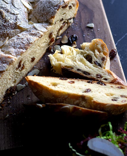 Yeast Braid with Raisins, Rum, and sliced Almonds (Hefezopf mit Rosinen, Rum, Mandeln)