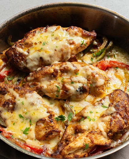 Cheesy Baked Fajita Chicken