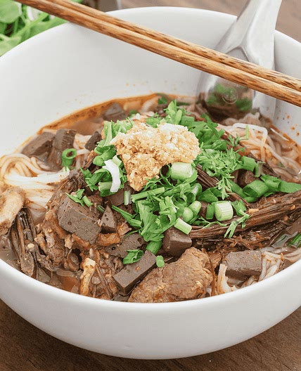 Thai Rice Noodles with Spicy Pork Sauce