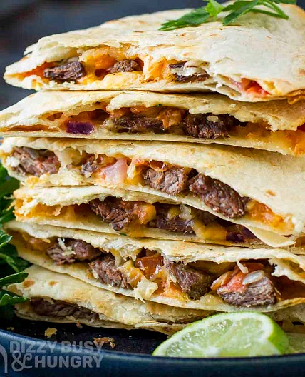 Easy Cheesy Steak Quesadillas
