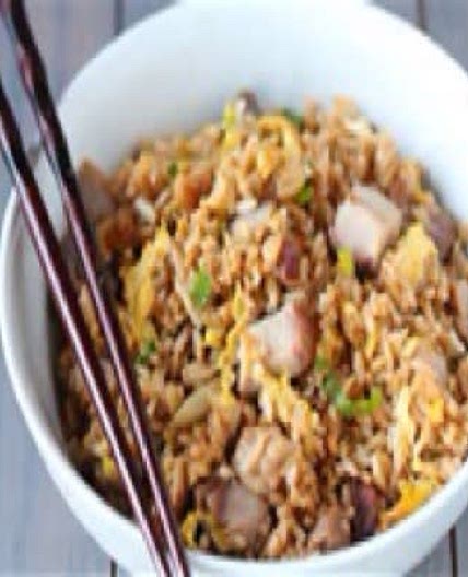 Leftover Pork with Browned Rice