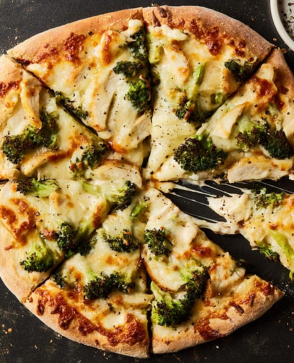 Chicken Broccoli Alfredo Pizza