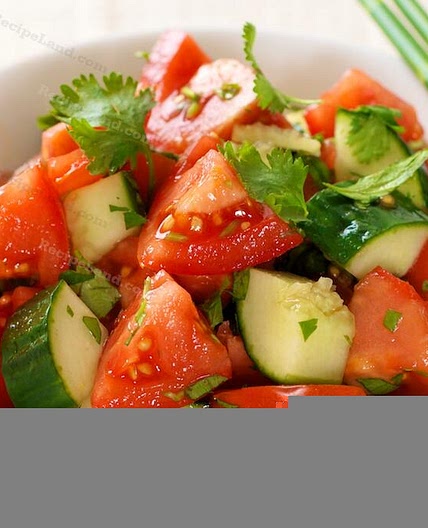 Cucumber Tomato Salad with Soy-Sesame Dressing