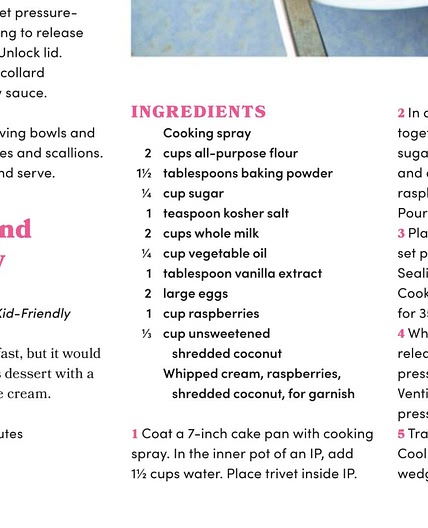 Coconut and raspberry cake