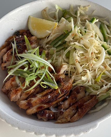 teriyaki + sesame cabbage bowls