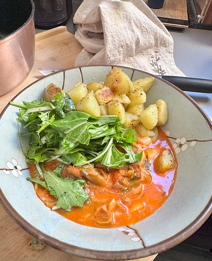Tunisian Turnip Stew with Potato Salad