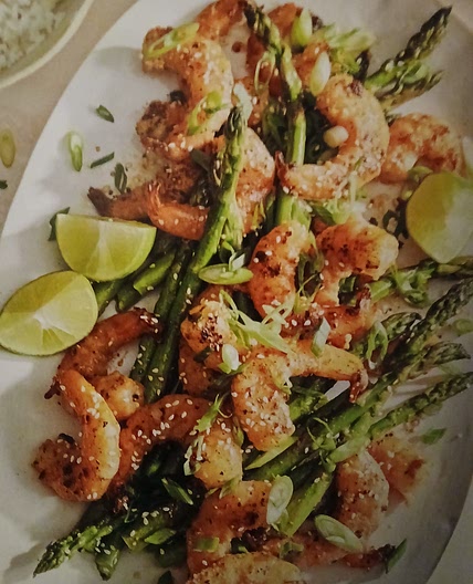 Miso Shrimp and Asparagus