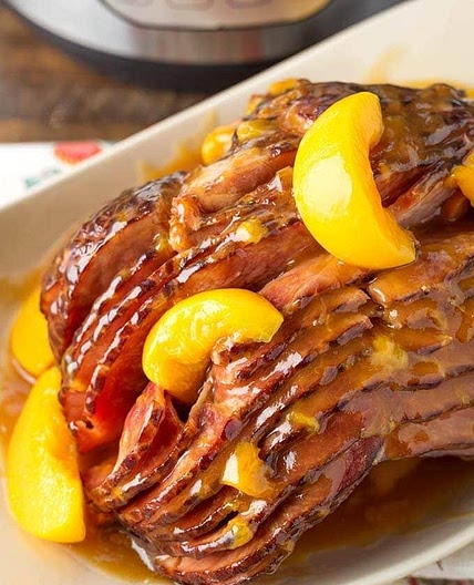 Instant Pot Peach Glazed Ham