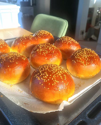 Fluffy burger buns