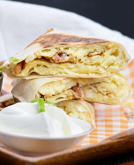 Quick Breakfast Quesadillas with Bacon